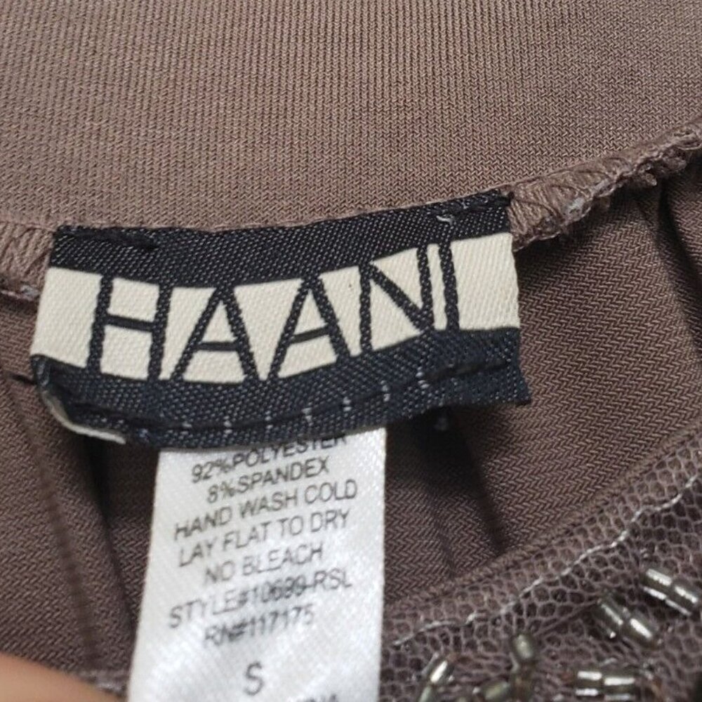 Haani Women S Y2K Vtg Semi Formal Maxi Dress Brown Bead Sparkle Prom Sleeveless - Picture 5 of 5